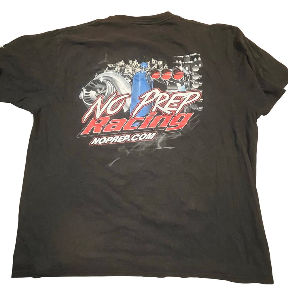 No Prep Racing T‎ Shirt Black Drag Street Race Graphic Skull Motorsports Men 2XL